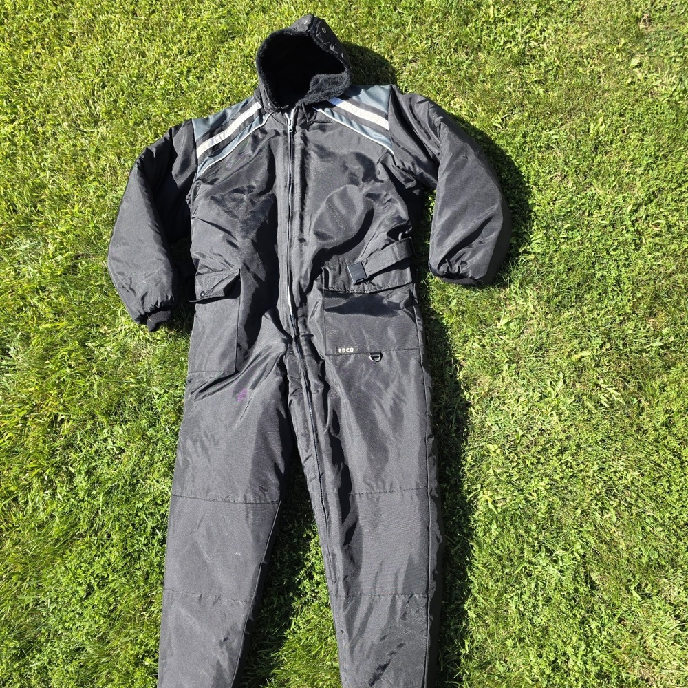 Men's Edco One Piece Snow Suit Ski Suit XL Black Winter Sports Snowmobile